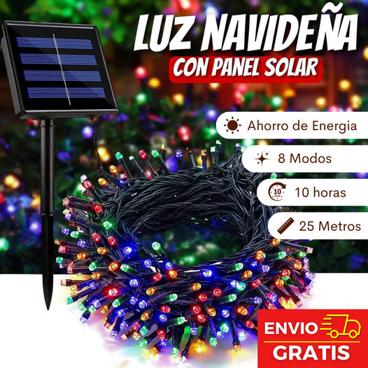 Luces Navideñas con Panel SOLAR